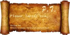 Pleser Tarzícia névjegykártya